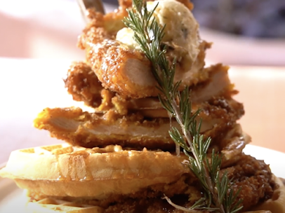 Chicken and Waffles by the Beach in San Diego at Truckstop